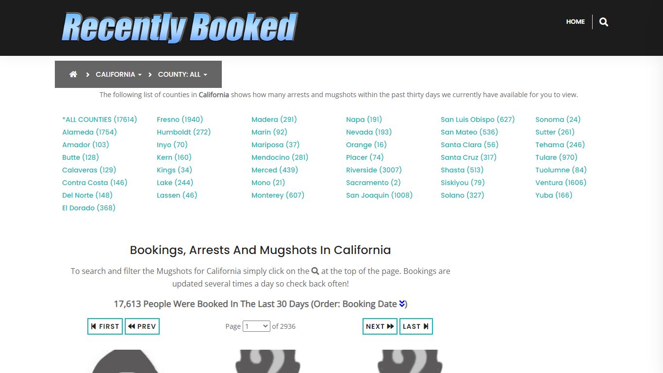 Bookings, Arrests and Mugshots in Santa Clara County, California